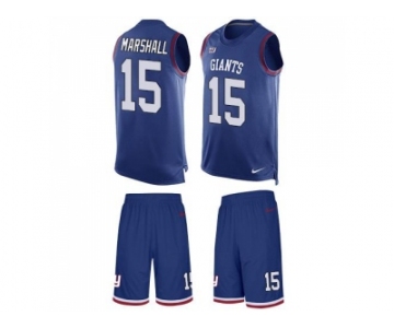 Nike New York Giants #15 Brandon Marshall Royal Blue Team Color Men's Stitched NFL Limited Tank Top Suit Jersey