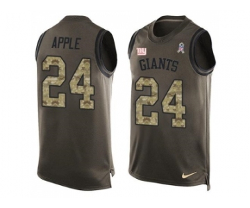 Nike New York Giants #24 Eli Apple Green Men's Stitched NFL Limited Salute To Service Tank Top Jersey