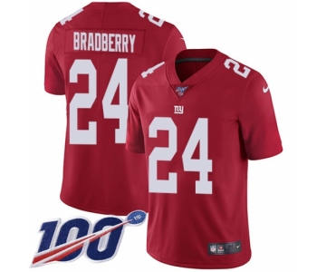 Nike New York Giants #24 James Bradberry Red Alternate Men's Stitched NFL 100th Season Vapor Untouchable Limited Jersey