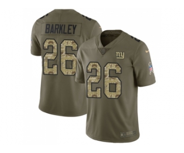 Nike New York Giants #26 Saquon Barkley Olive Camo Men Stitched NFL Limited 2017 Salute To Service Jersey