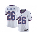 Nike New York Giants #26 Saquon Barkley White Men Stitched NFL Limited Rush Jersey