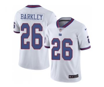 Nike New York Giants #26 Saquon Barkley White Men Stitched NFL Limited Rush Jersey