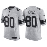 Nike New York Giants #80 Victor Cruz 2016 Gridiron Gray II Men's NFL Limited Jersey