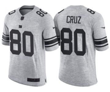 Nike New York Giants #80 Victor Cruz 2016 Gridiron Gray II Men's NFL Limited Jersey