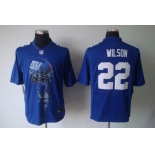 nike nfl jerseys new york giants #22 wilson blue[helmet tri-blend limited]