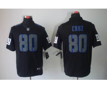 nike nfl jerseys new york giants #80 cruz black[nike impact limited]