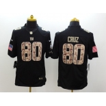 nike nfl jerseys new york giants #80 cruz black[salute to service limited]