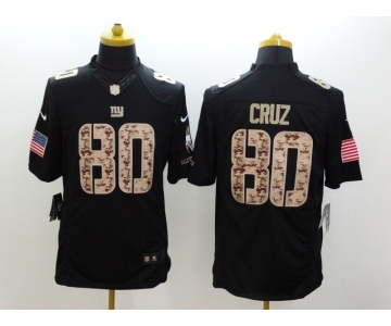 nike nfl jerseys new york giants #80 cruz black[salute to service limited]