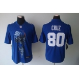 nike nfl jerseys new york giants #80 cruz blue[helmet tri-blend limited]