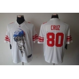 nike nfl jerseys new york giants #80 cruz white[helmet tri-blend limited]