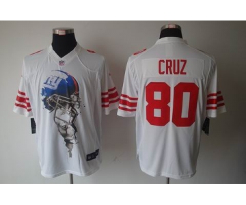 nike nfl jerseys new york giants #80 cruz white[helmet tri-blend limited]