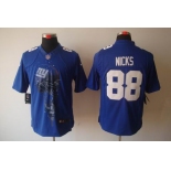 nike nfl jerseys new york giants #88 nicks blue[helmet tri-blend limited]