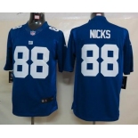 nike nfl jerseys new york giants #88 nicks blue[nike limited]