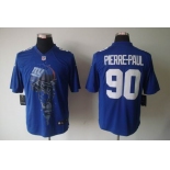 nike nfl jerseys new york giants #90 pierre-paul blue[helmet tri-blend limited]