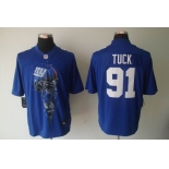 nike nfl jerseys new york giants #91 tuck blue[helmet tri-blend limited]