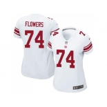 Women Nike Giants #74 Ereck Flowers White Stitched NFL Elite Jersey