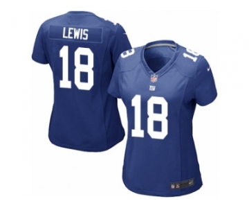 Women Nike New York Giants #18 Roger Lewis Game Royal Blue Team Color NFL Jersey