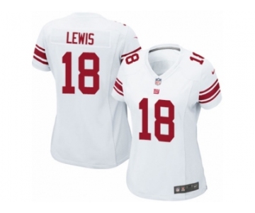 Women Nike New York Giants #18 Roger Lewis Game White NFL Jersey