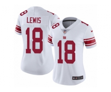 Women Nike New York Giants #18 Roger Lewis White Vapor Untouchable Limited Player NFL Jersey