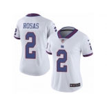 Women Nike New York Giants #2 Aldrick Rosas Limited White Rush Vapor Untouchable NFL Jersey