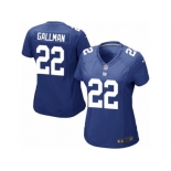 Women Nike New York Giants #22 Wayne Gallman Game Royal Blue Team Color NFL Jersey