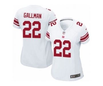 Women Nike New York Giants #22 Wayne Gallman Game White NFL Jersey