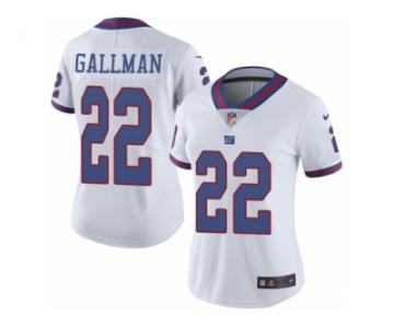 Women Nike New York Giants #22 Wayne Gallman Limited White Rush Vapor Untouchable NFL Jersey