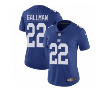 Women Nike New York Giants #22 Wayne Gallman Royal Blue Team Color Vapor Untouchable Limited Player NFL Jersey