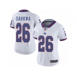 Women Nike New York Giants #26 Orleans Darkwa Limited White Rush Vapor Untouchable NFL Jersey