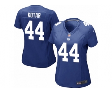 Women Nike New York Giants #44 Doug Kotar Game Royal Blue Team Color NFL Jersey