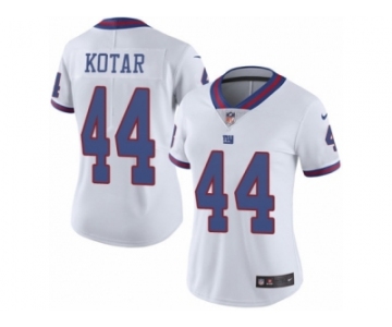 Women Nike New York Giants #44 Doug Kotar Limited White Rush Vapor Untouchable NFL Jersey