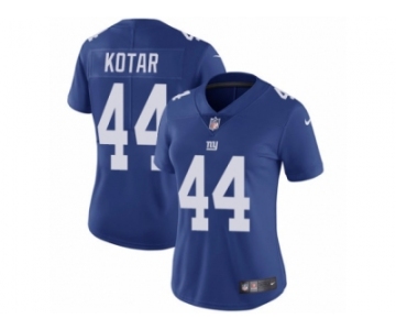 Women Nike New York Giants #44 Doug Kotar Royal Blue Team Color Vapor Untouchable Limited Player NFL Jersey