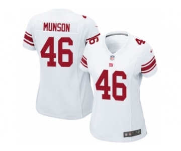 Women Nike New York Giants #46 Calvin Munson Game White NFL Jersey