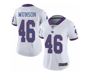 Women Nike New York Giants #46 Calvin Munson Limited White Rush Vapor Untouchable NFL Jersey