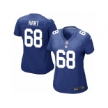 Women Nike New York Giants #68 Bobby Hart Game Royal Blue Team Color NFL Jersey