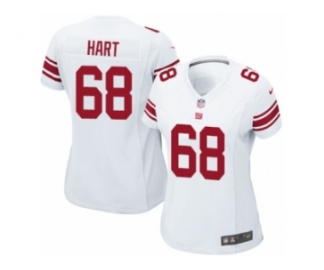 Women Nike New York Giants #68 Bobby Hart Game White NFL Jersey