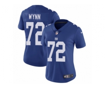 Women Nike New York Giants #72 Kerry Wynn Royal Blue Team Color Vapor Untouchable Limited Player NFL Jersey