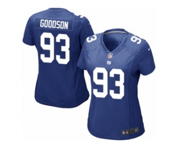 Women Nike New York Giants #93 B.J. Goodson Game Royal Blue Team Color NFL Jersey