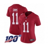 Women's New York Giants #11 Phil Simms Red Limited Red Inverted Legend 100th Season Football Jersey