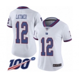 Women's New York Giants #12 Cody Latimer Limited White Rush Vapor Untouchable 100th Season Football Jersey