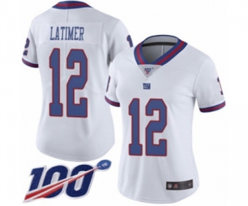 Women's New York Giants #12 Cody Latimer Limited White Rush Vapor Untouchable 100th Season Football Jersey