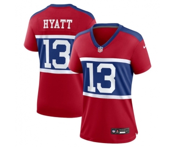 Women's New York Giants #13 Jalin Hyatt Century Red Alternate Vapor Limited Football Stitched Jersey