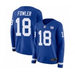 Women's New York Giants #18 Bennie Fowler Limited Royal Blue Therma Long Sleeve Football Jersey