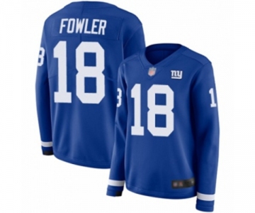 Women's New York Giants #18 Bennie Fowler Limited Royal Blue Therma Long Sleeve Football Jersey