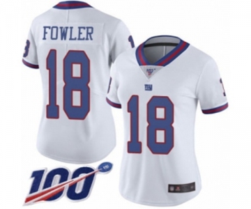 Women's New York Giants #18 Bennie Fowler Limited White Rush Vapor Untouchable 100th Season Football Jersey