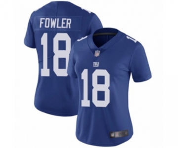 Women's New York Giants #18 Bennie Fowler Royal Blue Team Color Vapor Untouchable Limited Player Football Jersey