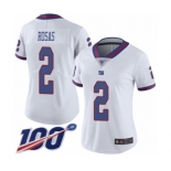 Women's New York Giants #2 Aldrick Rosas Limited White Rush Vapor Untouchable 100th Season Football Jersey