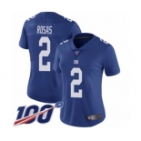 Women's New York Giants #2 Aldrick Rosas Royal Blue Team Color Vapor Untouchable Limited Player 100th Season Football Jersey