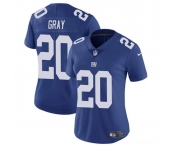 Women's New York Giants #20 Eric Gray Blue Vapor Stitched Jersey