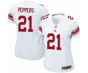 Women's New York Giants #21 Jabrill Peppers Game White Football Jersey